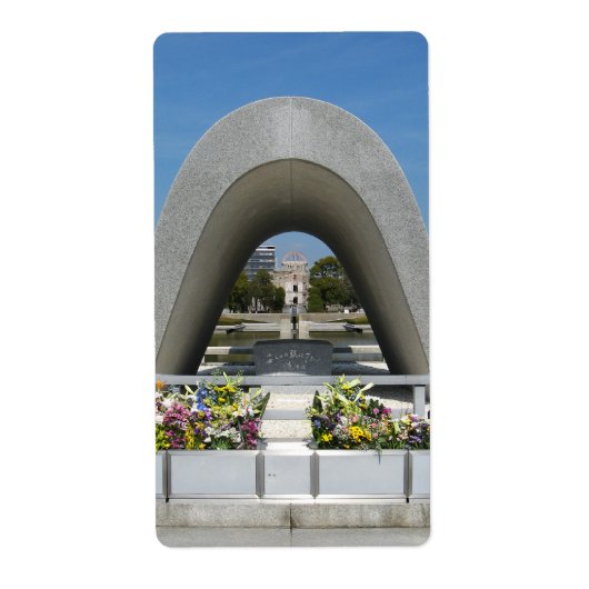 Hiroshima Memorial Cenotaph Etiket (Voorkant)