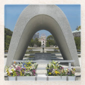Hiroshima Memorial Cenotaph Glazen Onderzetter (Voorkant)