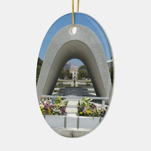 Hiroshima Memorial Cenotaph Keramisch Ornament (Links)