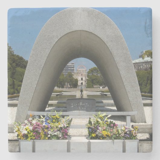 Hiroshima Memorial Cenotaph Stenen Onderzetter (Voorkant)