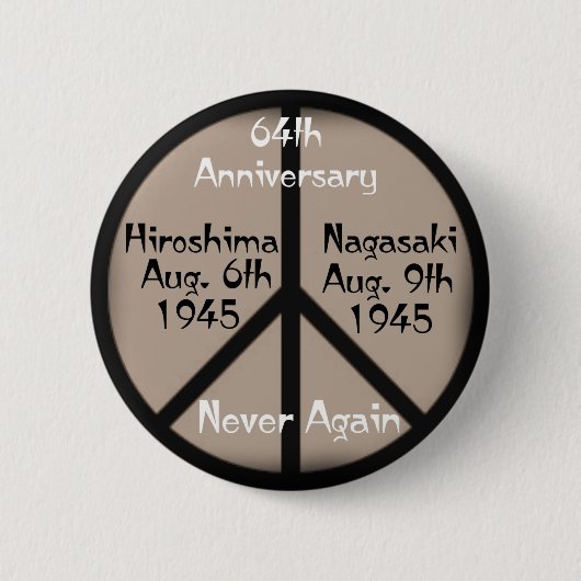 Hiroshima-Nagasaki-vredesbord Ronde Button 5,7 Cm (Voorkant)