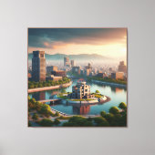 Hiroshima Peace Memorial Park Uitzicht Japan Reize Canvas Afdruk (Voorkant)