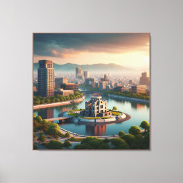 Hiroshima Peace Memorial Park Uitzicht Japan Reize Canvas Afdruk