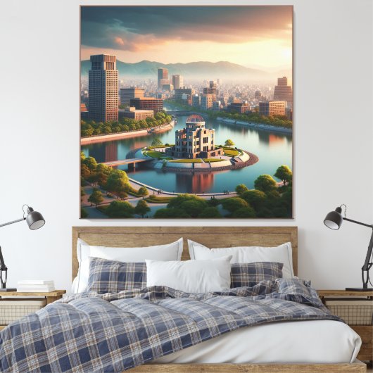 Hiroshima Peace Memorial Park Uitzicht Japan Reize Canvas Afdruk (Insitu (Slaapkamer))