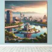 Hiroshima Peace Memorial Park Uitzicht Japan Reize Canvas Afdruk (Insitu (Houten vloer))