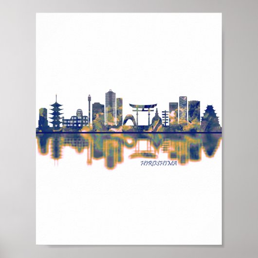 Hiroshima Skyline Poster (Voorkant)