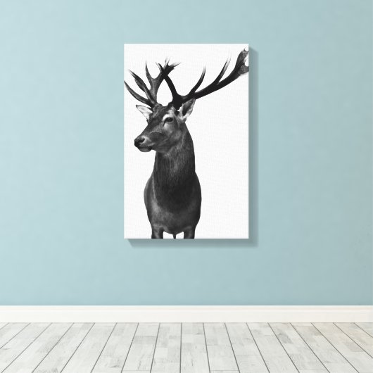 Hirsch Canvas Afdruk (Insitu (Houten vloer))