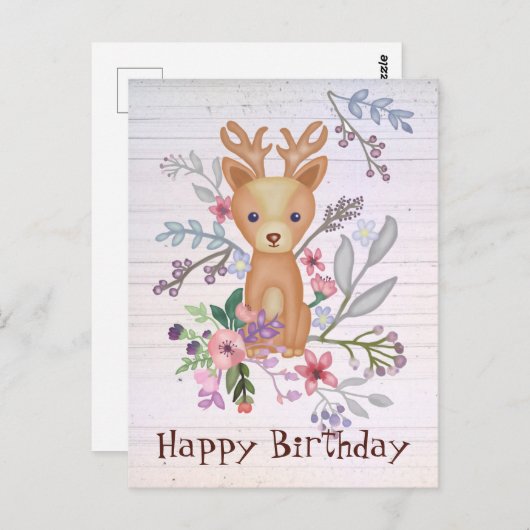 Hirsch im Busch Briefkaart (Voorkant / Achterkant)