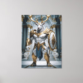 Hirsch Krieger Mythologie Wächterfigur Canvas Afdruk