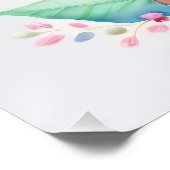 Hirsch mit Blumen - Wasserfarbe Kindermotiv Perfect Poster (Hoek)