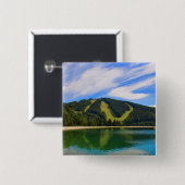 Hirschenkogelin Summer - Water Reflections Vierkante Button 5,1 Cm (Voorkant /achterkant)