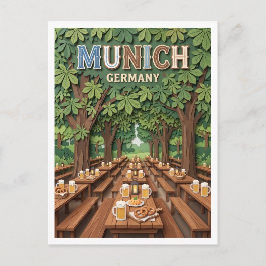 Hirschgarten München Duitsland Briefkaart (Voorkant)