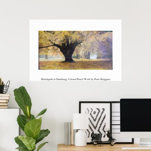 Hirschpark in Hamburg Poster (Thuiskantoor)