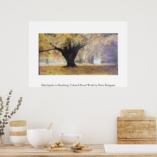 Hirschpark in Hamburg Poster (Keuken)