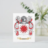 Hirst wapenschild (familiewapen) briefkaart (Staand voorkant)