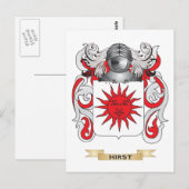 Hirst wapenschild (familiewapen) briefkaart (Voorkant / Achterkant)