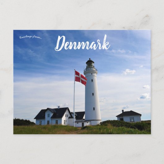Hirtshals Vuurtoren in Hirtshals Denemarken Briefkaart (Voorkant)