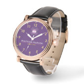  His and Her couple names elegant purple monogram Horloge (Hoek)