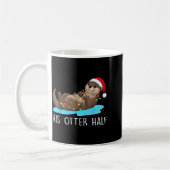 His And Her Otter Half Santa Hat Couple Christmas  Koffiemok (Links)