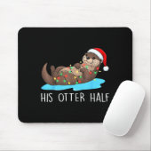His And Her Otter Half Santa Hat Couple Christmas  Muismat (Met muis)
