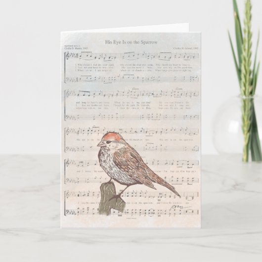 His Eye Is on the Sparrow Card Kaart (Voorkant)