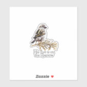 His Eye is on The Sparrow Christian Vinyl Bird Sticker (Vel)