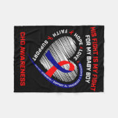 His Fight Is My Fight Baby Boy Chd Awareness Heart Fleece Deken (Voorkant (Horizontaal))