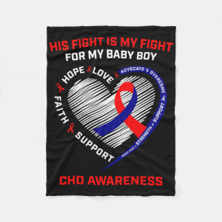 His Fight Is My Fight Baby Boy Chd Awareness Heart Fleece Deken