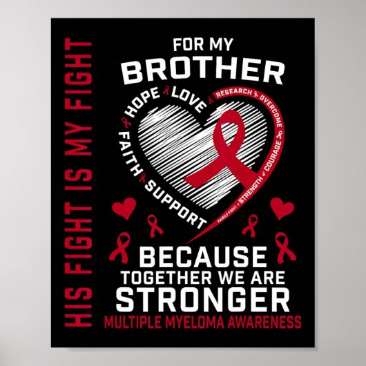 His Fight Is My Fight Brother Multiple Myeloma Awa Poster (Voorkant)