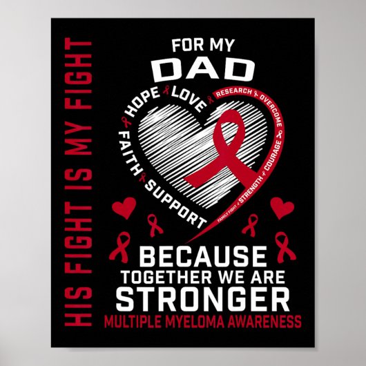 His Fight Is My Fight Dad Multiple Myeloma Awarene Poster (Voorkant)
