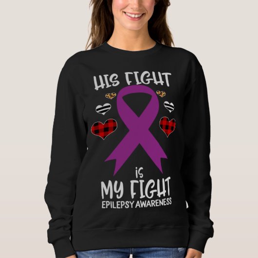 His Fight is My Fight Epilepsy Awareness Ribbon Bu Trui (Voorkant)
