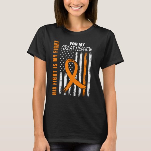 His Fight Is My Fight Great Nephew Leukemia Awaren T-shirt (Voorkant)