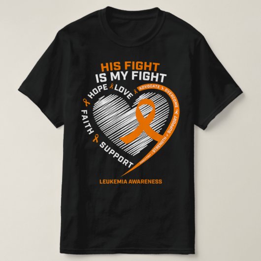 His Fight Is My Fight Leukemia Awareness Gifts Men T-shirt (Design voorkant)