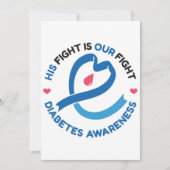 His Fight Is Our Fight – Diabetes Awareness Kaart (Voorkant)