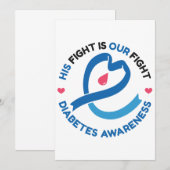 His Fight Is Our Fight – Diabetes Awareness Kaart (Voorkant / Achterkant)
