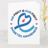 His Fight Is Our Fight – Diabetes Awareness Kaart (Gele Bloem)
