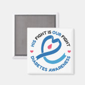 His Fight Is Our Fight – Diabetes Awareness Magneet (Voorkant / Achterkant)