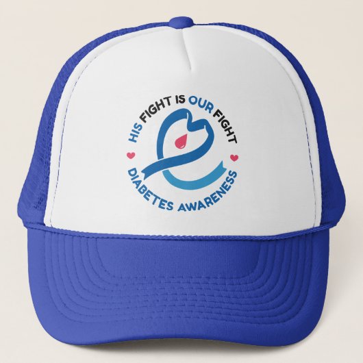 His Fight Is Our Fight – Diabetes Awareness Trucker Pet (Voorkant)