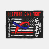 His Fight Nephew Chd Awareness American Flag Graph Fleece Deken (Voorkant (Horizontaal))
