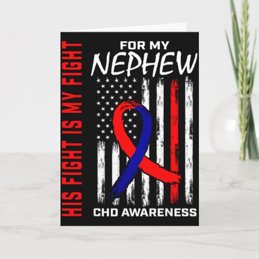 His Fight Nephew Chd Awareness American Flag Graph Kaart (Voorkant)