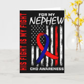 His Fight Nephew Chd Awareness American Flag Graph Kaart (Gele Bloem)