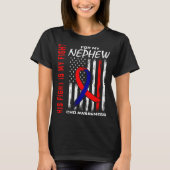 His Fight Nephew Chd Awareness American Flag Graph T-shirt (Voorkant)