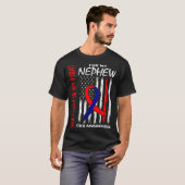 His Fight Nephew Chd Awareness American Flag Graph T-shirt (Voorkant volledig)