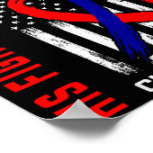 His Fight Papa Chd Awareness American Flag Graphic Poster (Hoek)