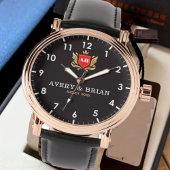 His & her name initials monogram couple horloge