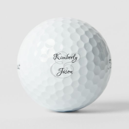 His & Her Script Names, Black & Grey Golfballen (Voorkant)