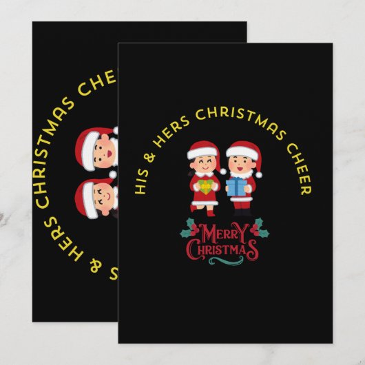 HIS & HERS CHRISTMAS CHEER KAART (Voorkant / Achterkant)