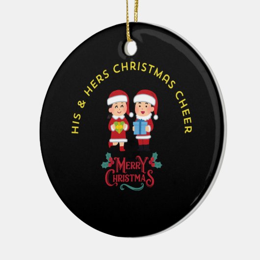 HIS & HERS CHRISTMAS CHEER KERAMISCH ORNAMENT (Links)
