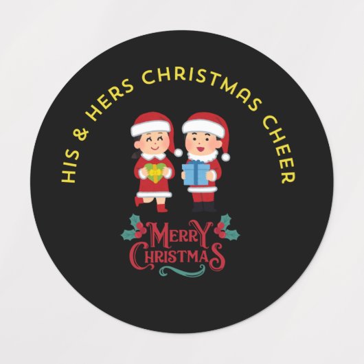 His & Hers Christmas Cheer Labels (Design 1)