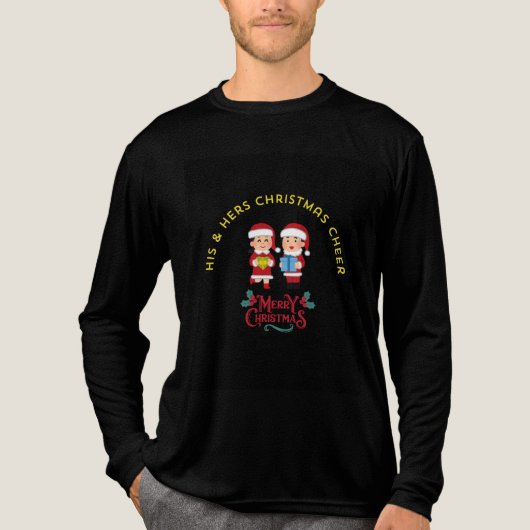 HIS & HERS CHRISTMAS CHEER Tri-Blend SHIRT (Voorkant volledig)